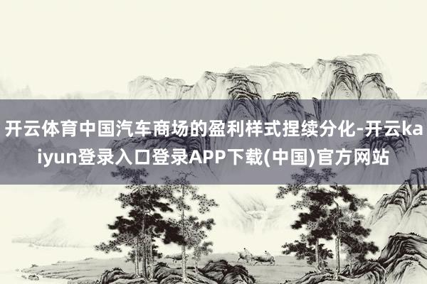开云体育中国汽车商场的盈利样式捏续分化-开云kaiyun登录入口登录APP下载(中国)官方网站