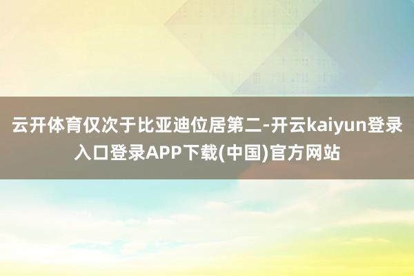 云开体育仅次于比亚迪位居第二-开云kaiyun登录入口登录APP下载(中国)官方网站